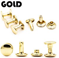 Veredelte Hohlnieten in Gold-Farbe – Metallnieten...