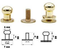 4 Stück Kopfnieten mit Schraubverschluss 6 mm /...