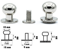4 Stück Kopfnieten mit Schraubverschluss 10 mm /...