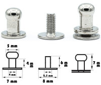 20 Stück Kopfnieten mit Schraubverschluss 5 mm /...