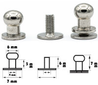20 Stück Kopfnieten mit Schraubverschluss 6 mm /...