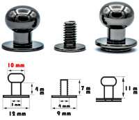 4 Stück Kopfnieten mit Schraubverschluss 10 mm /...